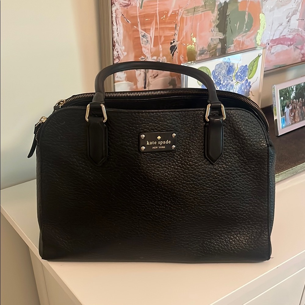 Kate Spade Black Satchel Bag with Structured Design